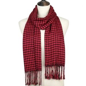 Red Black Houndstooth Skinny Scarf New University of Alabama